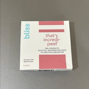 Bliss That’s Incredi-Peel Glycolic Spa-Strength Resurfacing Pads- 5 pads